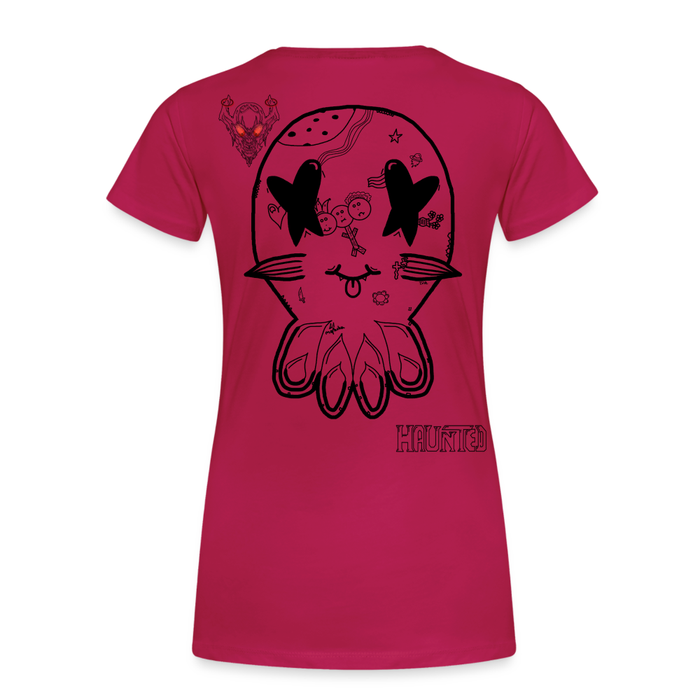 Woman T-Shirt Ghost Doodle Dark - dunkles Pink