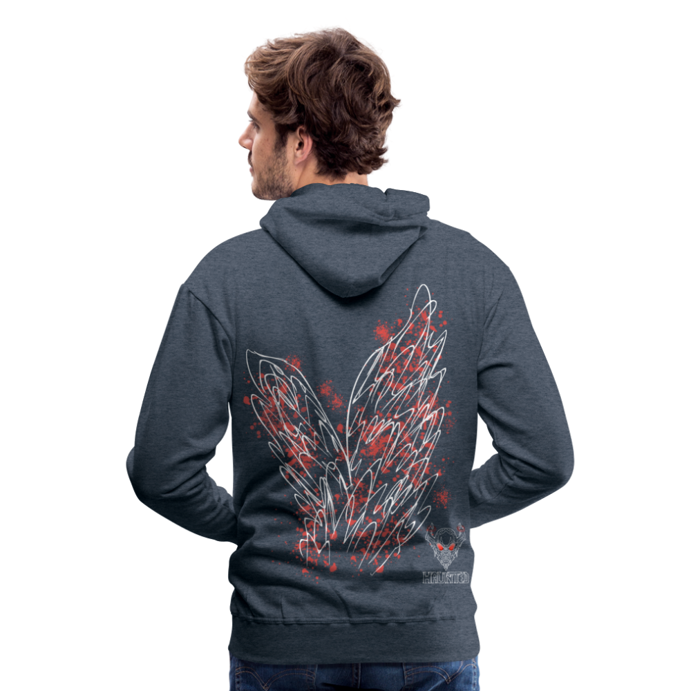 Men Hoodie Light Red Wings - Jeansblau