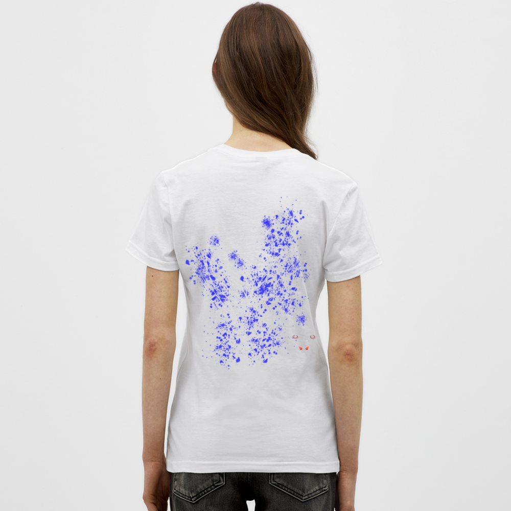 Women T-Shirt Blue Wings - Weiß
