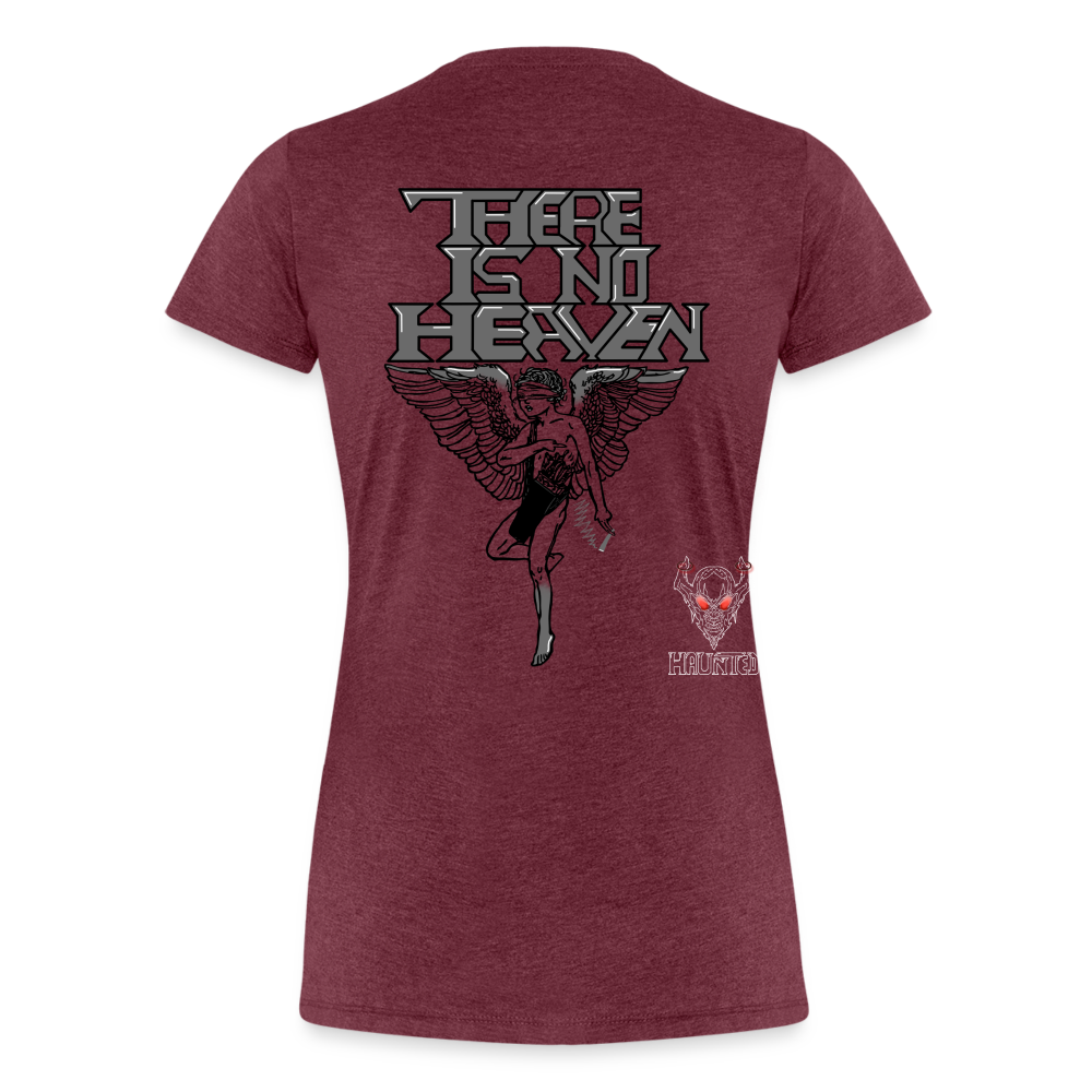 Woman T-Shirt There Is No Heaven - Bordeauxrot meliert