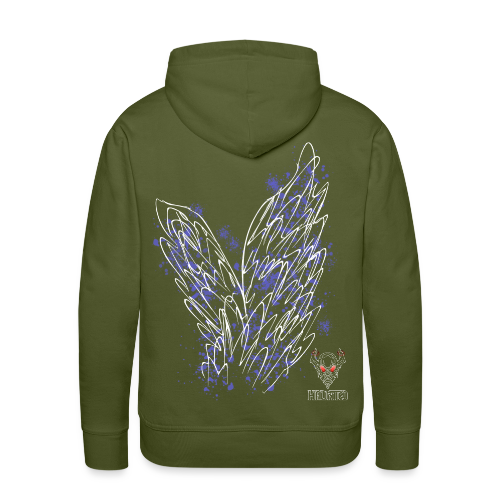 Men Hoodie Light Blue Wings - Olivgrün