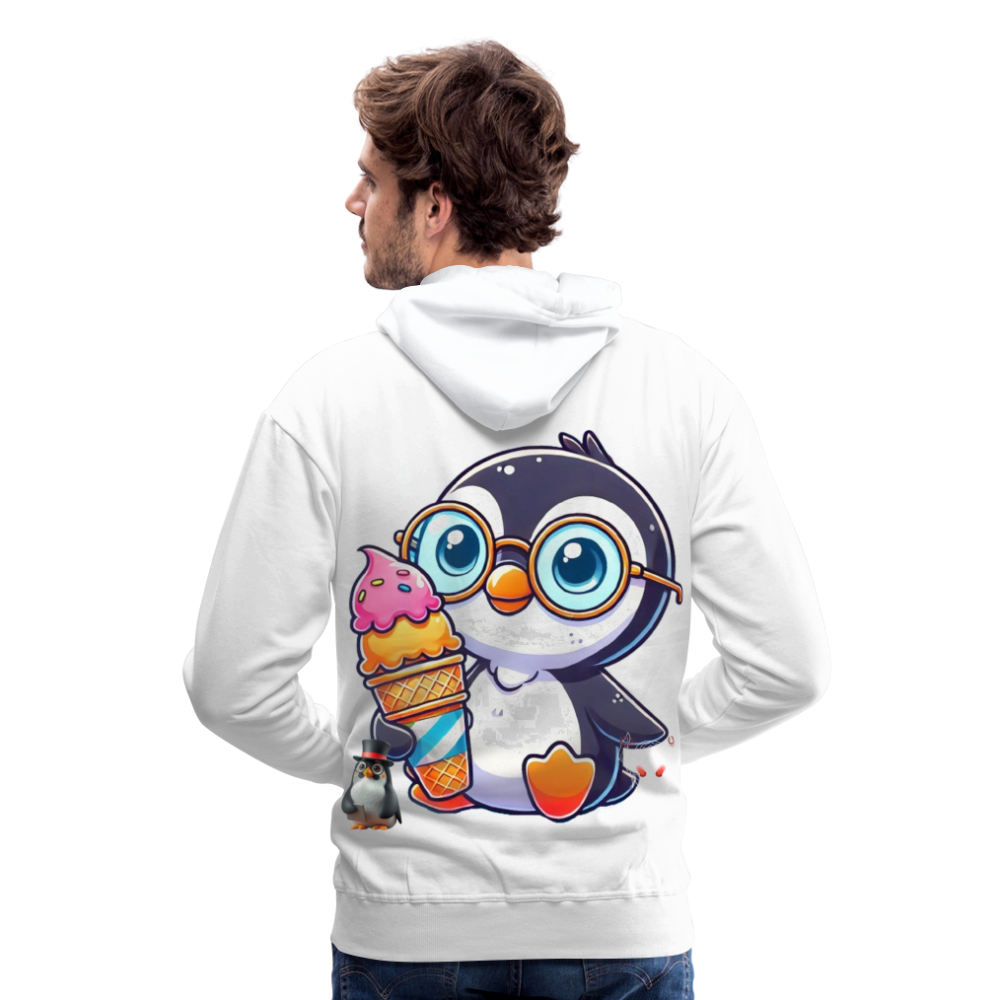 Men Hoodie KasPenguin with Ice - Weiß