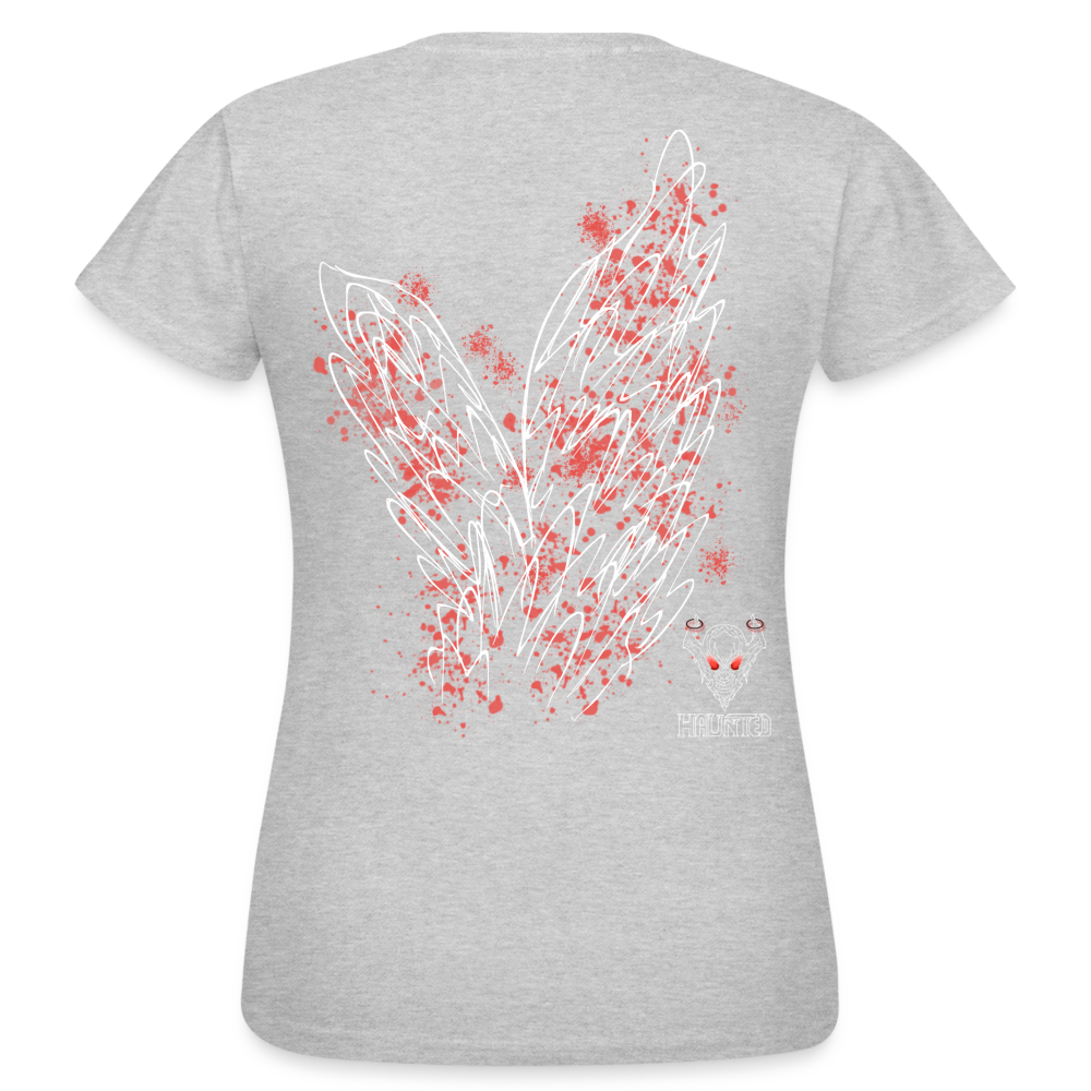 Women T-Shirt Light Red Wings - Grau meliert