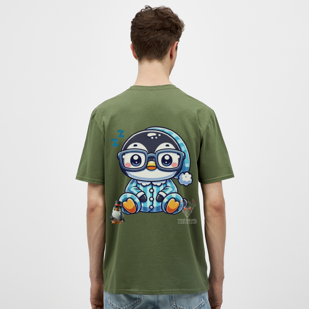 Men T-Shirt KasPenguin in Pyjama - Militärgrün