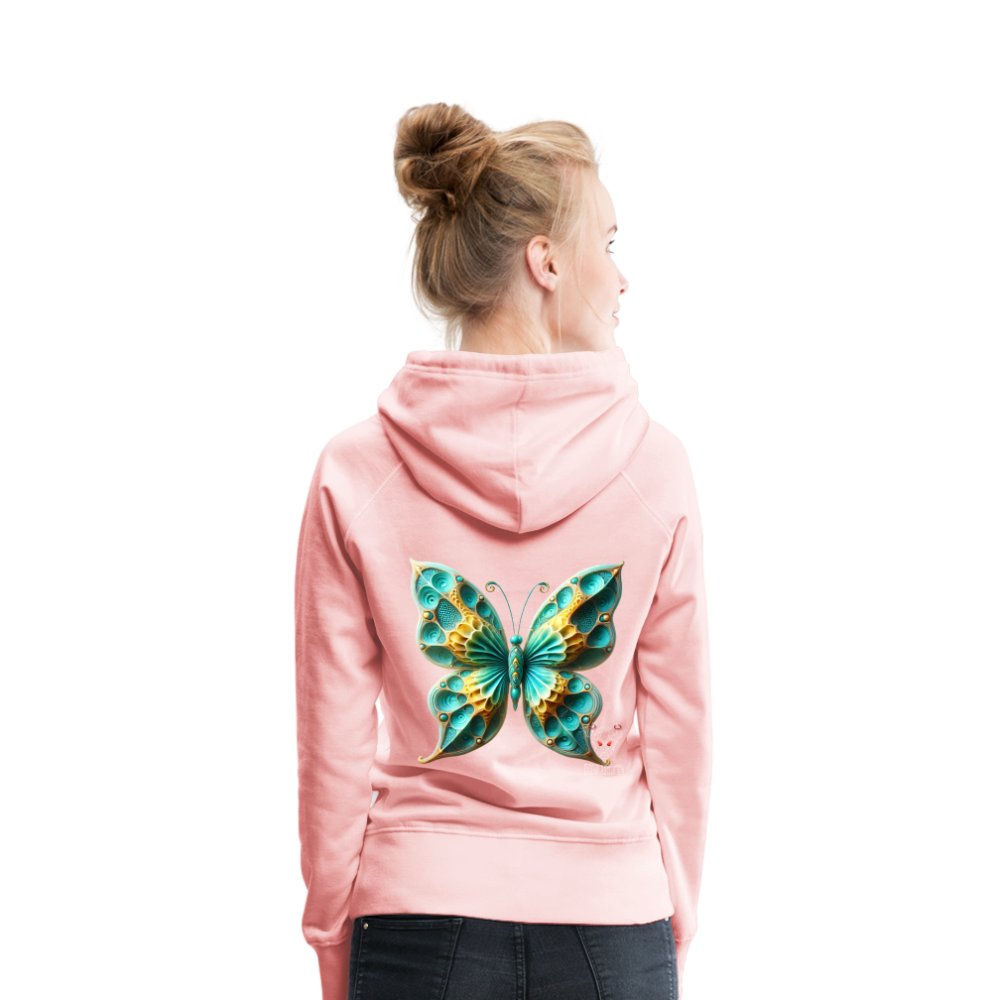 Woman Hoodie Aqua Wing Symphony - Kristallrosa