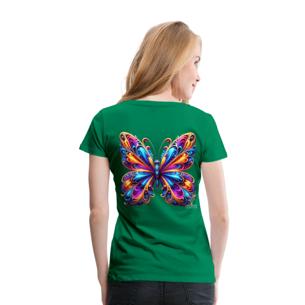 Woman T-Shirt Vibrant Butterfly Elegance - Kelly Green