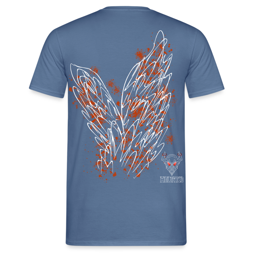 Men T-Shirt Orange Wings - Taubenblau