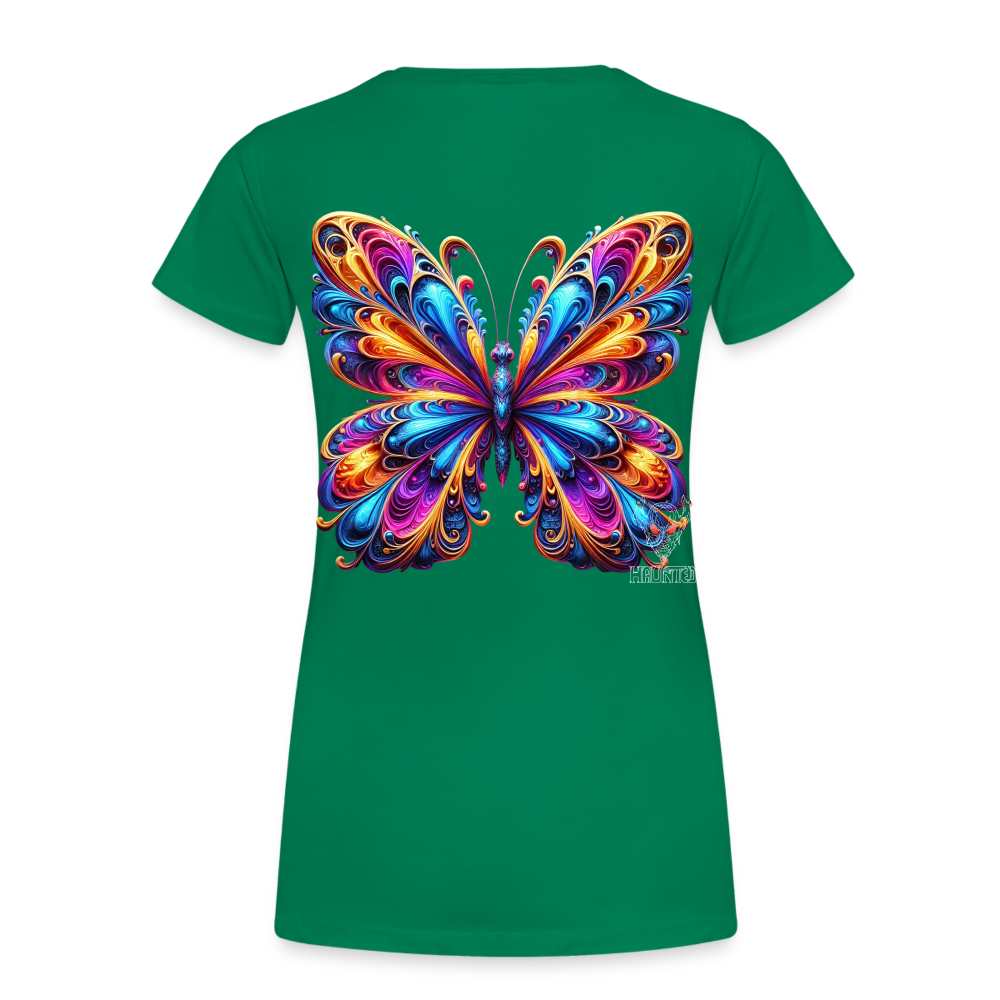 Woman T-Shirt Vibrant Butterfly Elegance - Kelly Green