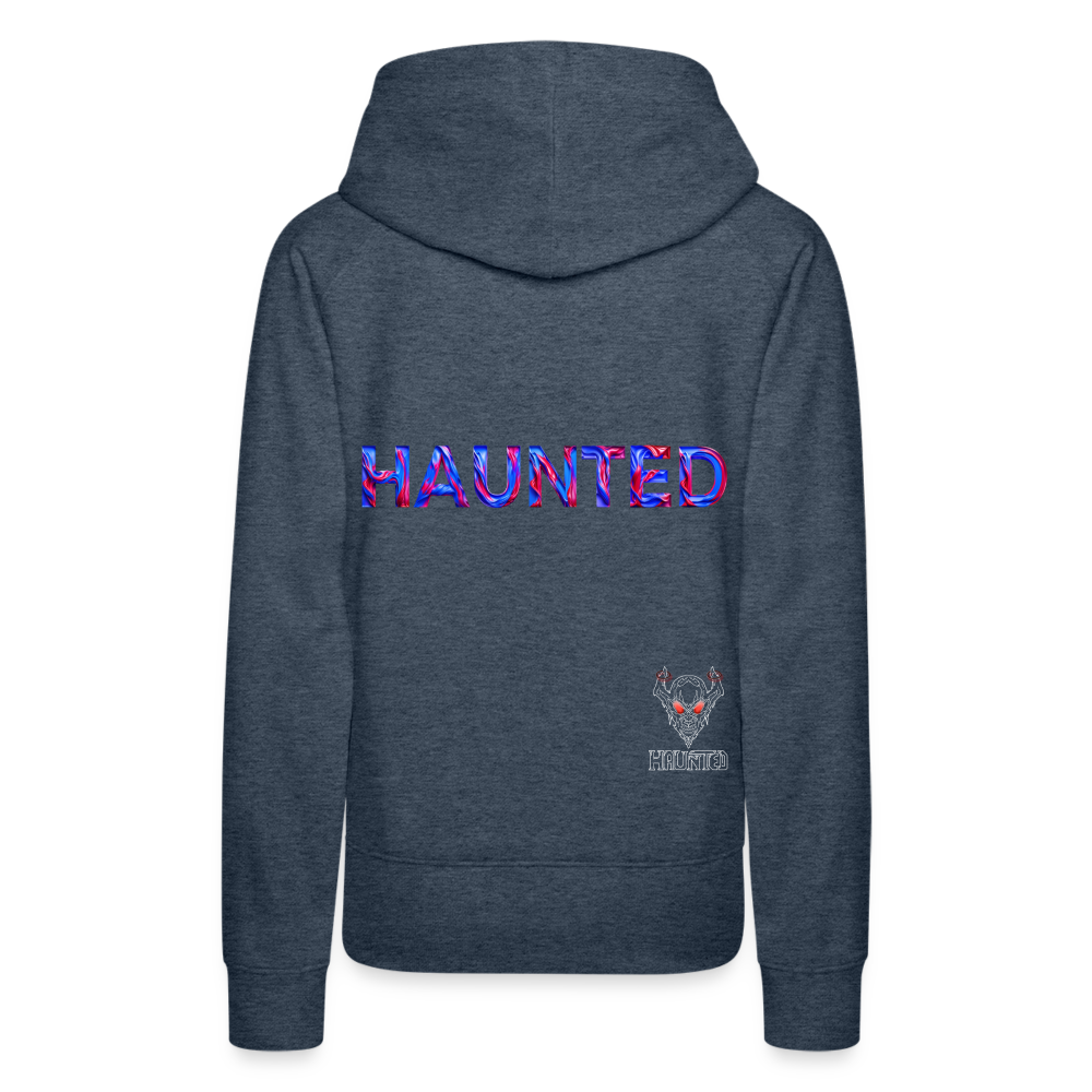 Women Hoodie Cosmic Flame Surge - Jeansblau