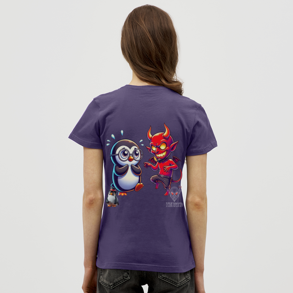 Women T-Shirt Dancing with Devil - Dunkellila