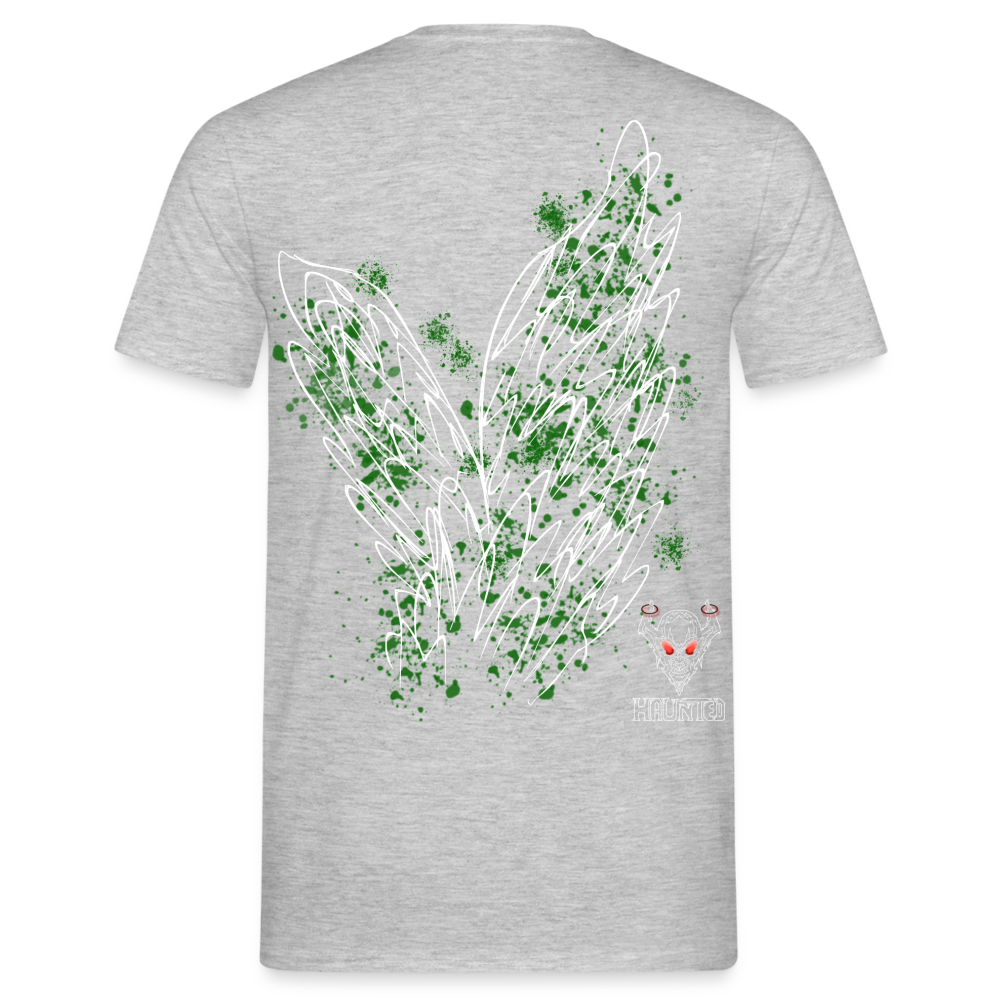 Men T-Shirt Dark Green Wings - Grau meliert