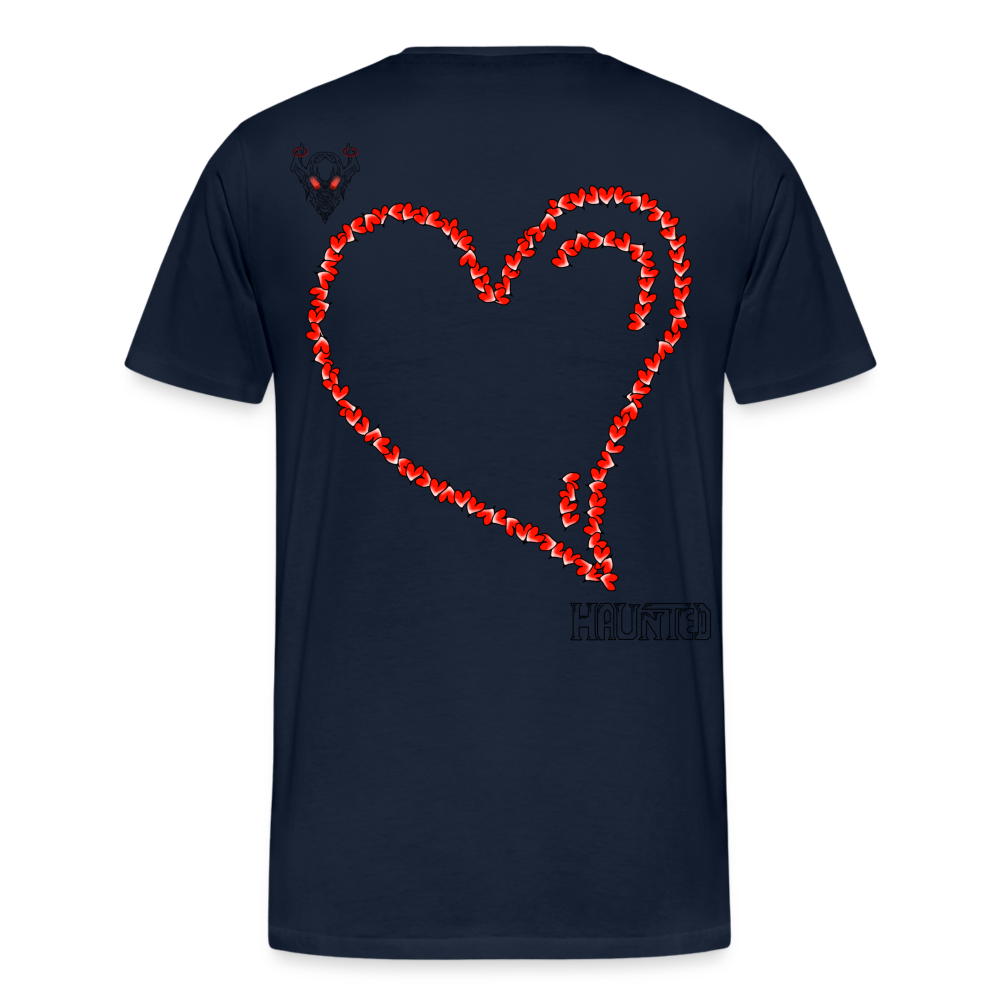 Man T-Shirt Hearts Dark - Navy