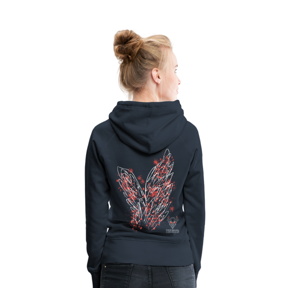 Women Hoodie Light Red Wings - Navy