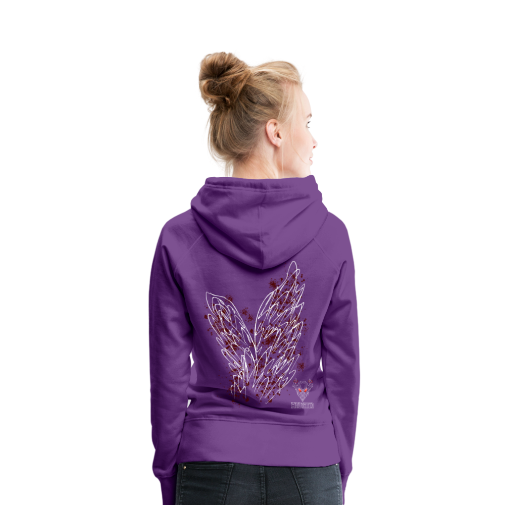 Women Hoodie Dark Red Wings - Purple