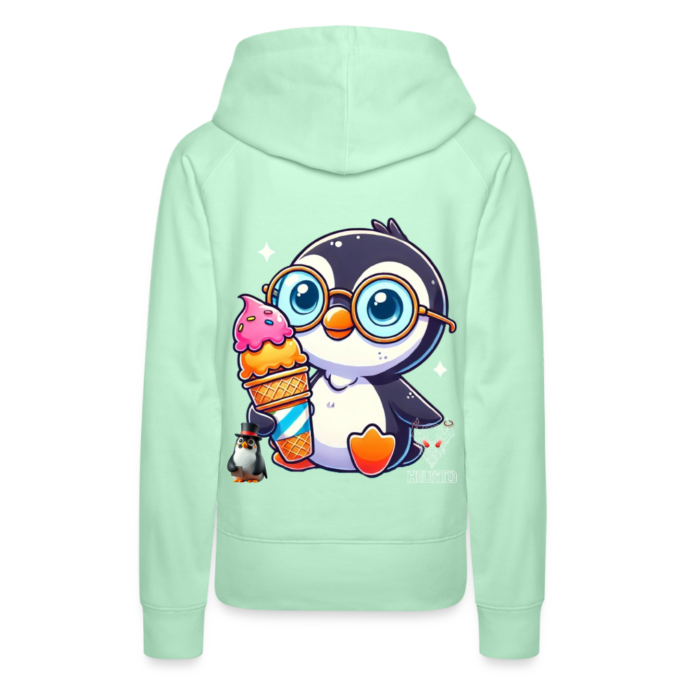 Women Hoodie KasPenguin with Ice - helles Mintgrün