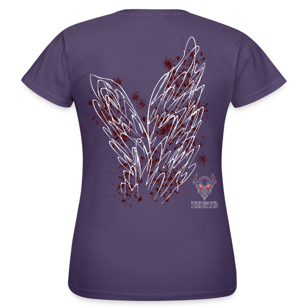Women T-Shirt Dark Red Wings - Dunkellila