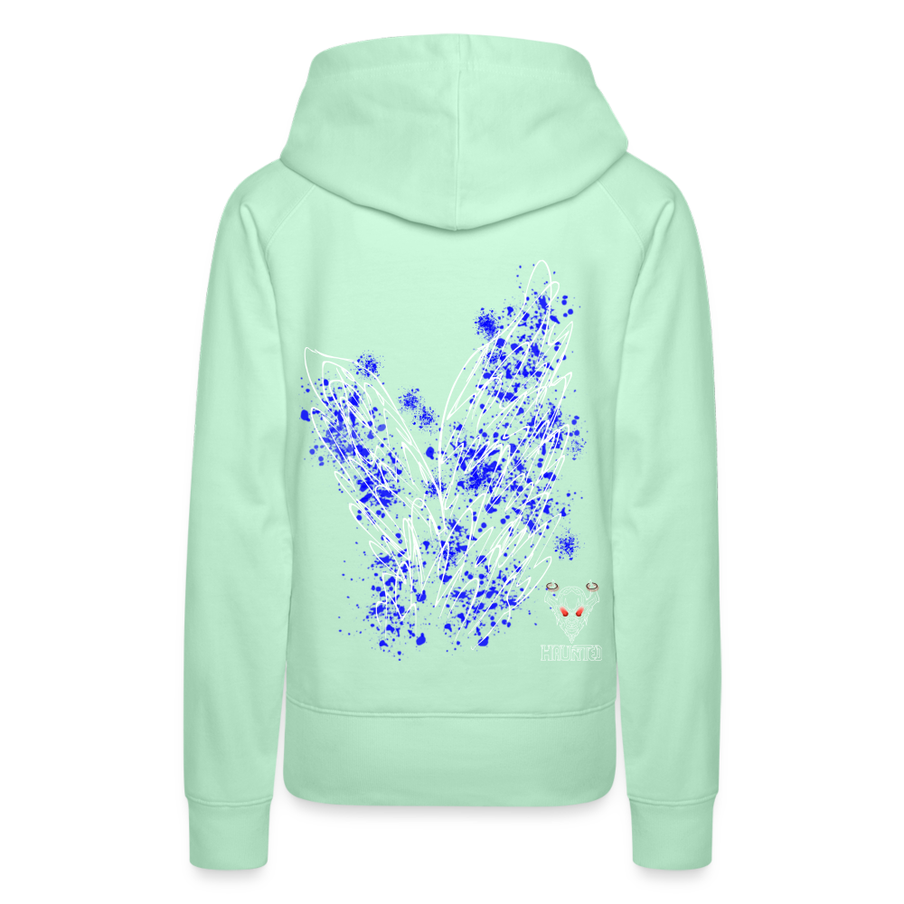Women Hoodie Blue Wings - helles Mintgrün