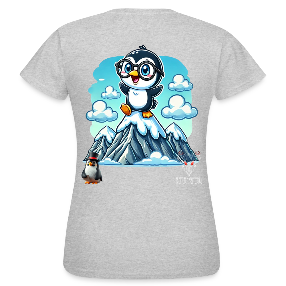 Women T-Shirt KasPenguin on Top - Grau meliert