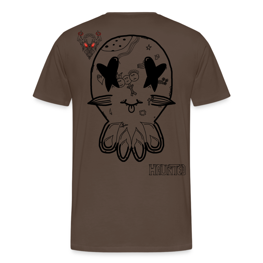 Man T-Shirt Ghost Doodle Dark - Edelbraun