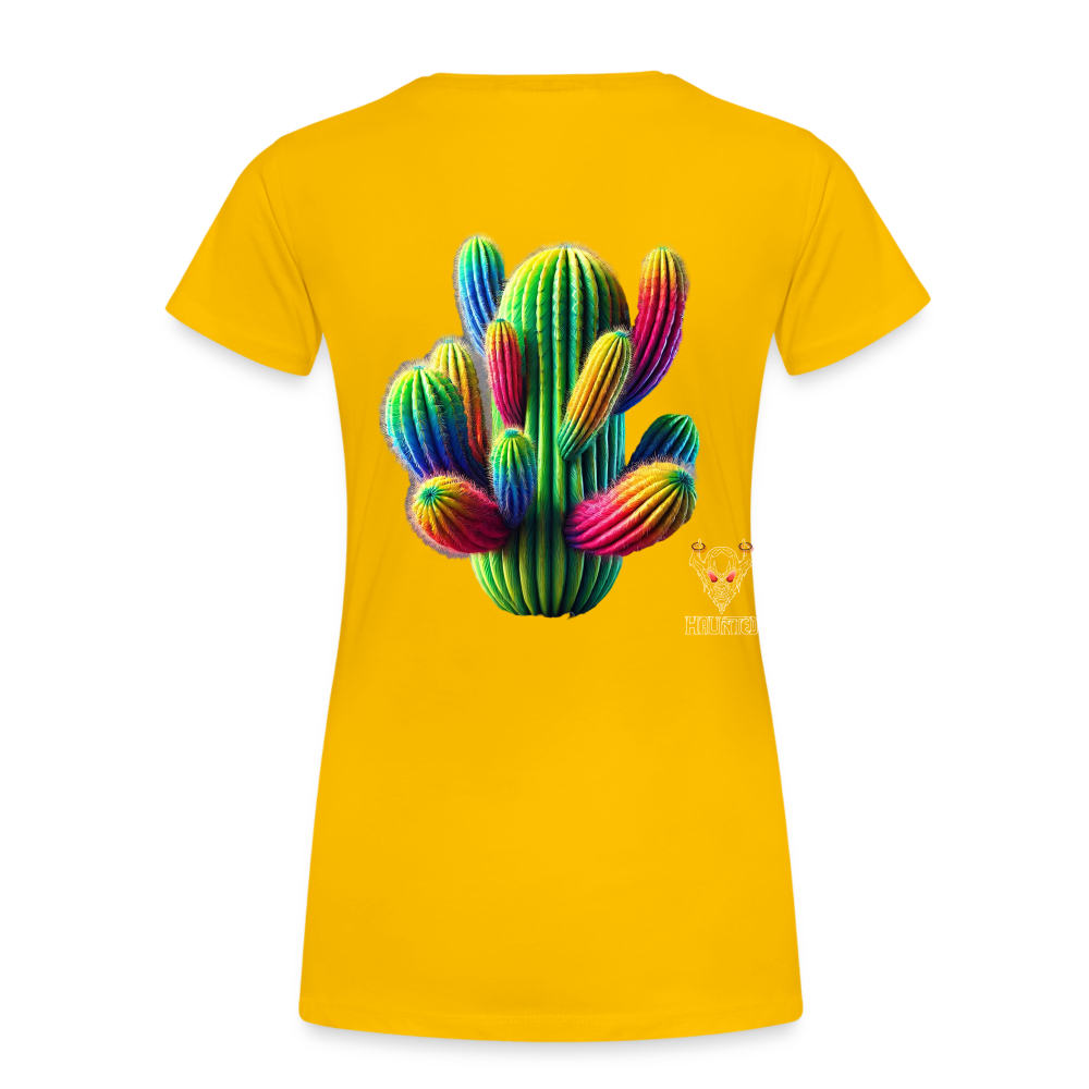 Woman T-Shirt Prismatic Cactus Bloom - Sonnengelb