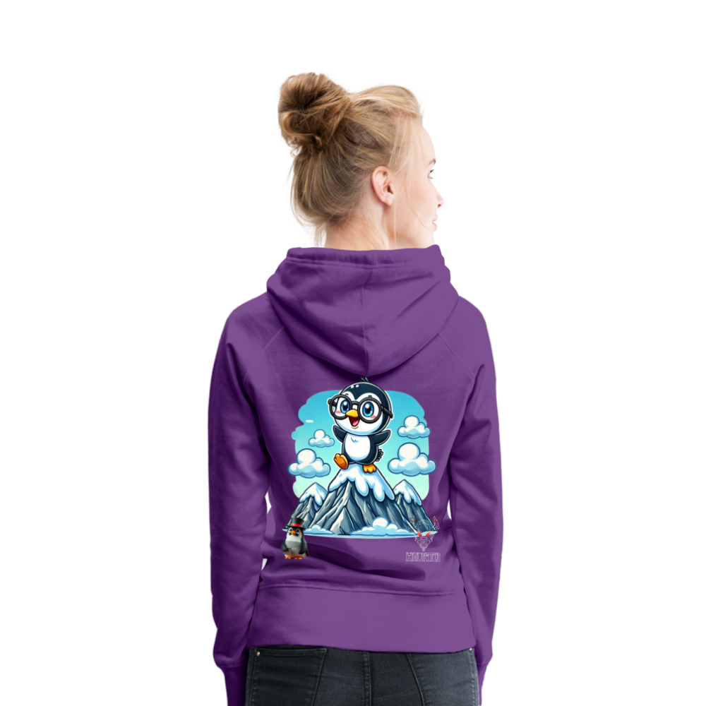 Women Hoodie KasPenguin on Top - Purple