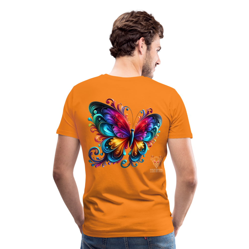 Men T-Shirt Radiant Butterfly Art - Orange