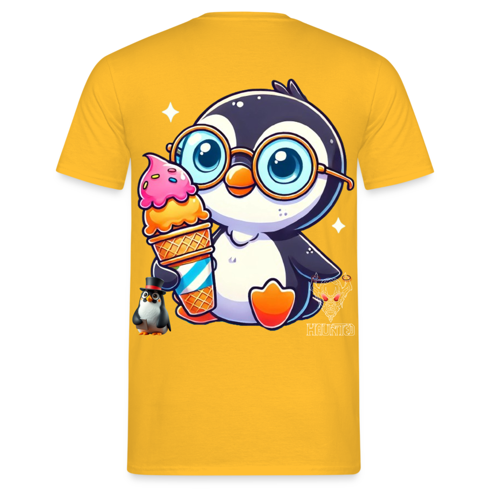 Men T-Shirt KasPenguin with Ice - Gelb