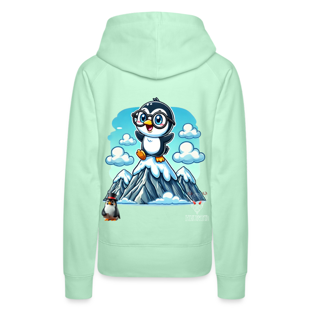 Women Hoodie KasPenguin on Top - helles Mintgrün