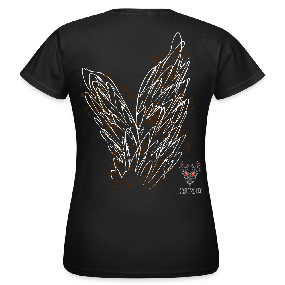 Women T-Shirt Brown Wings - Schwarz