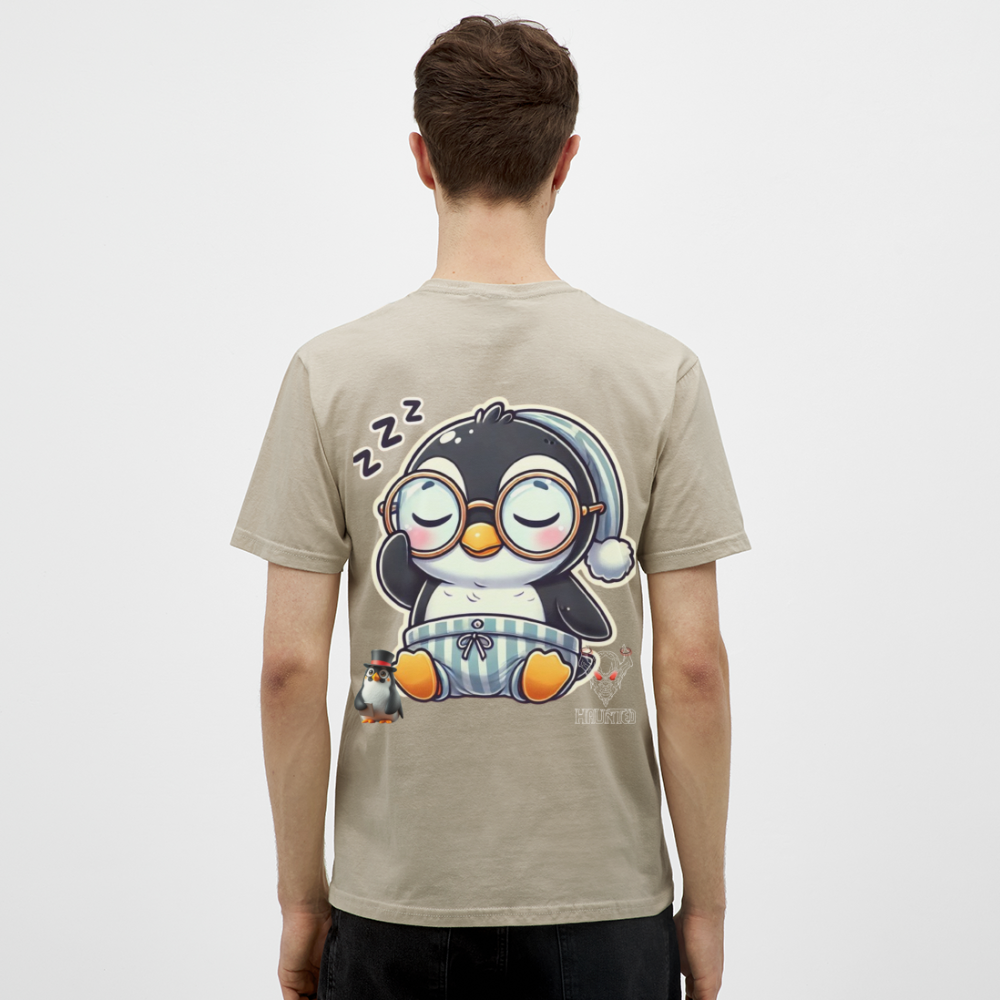 Men T-Shirt Sleepy KasPenguin - Sandbeige