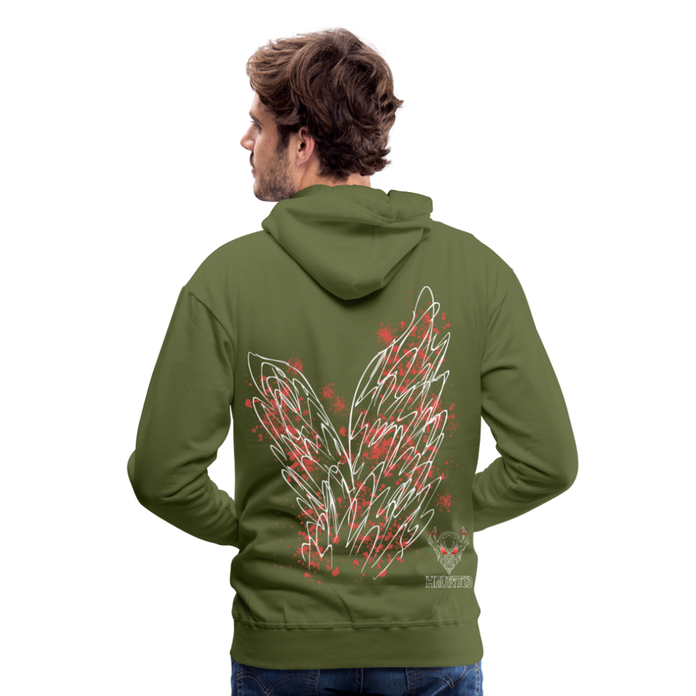 Men Hoodie Light Red Wings - Olivgrün