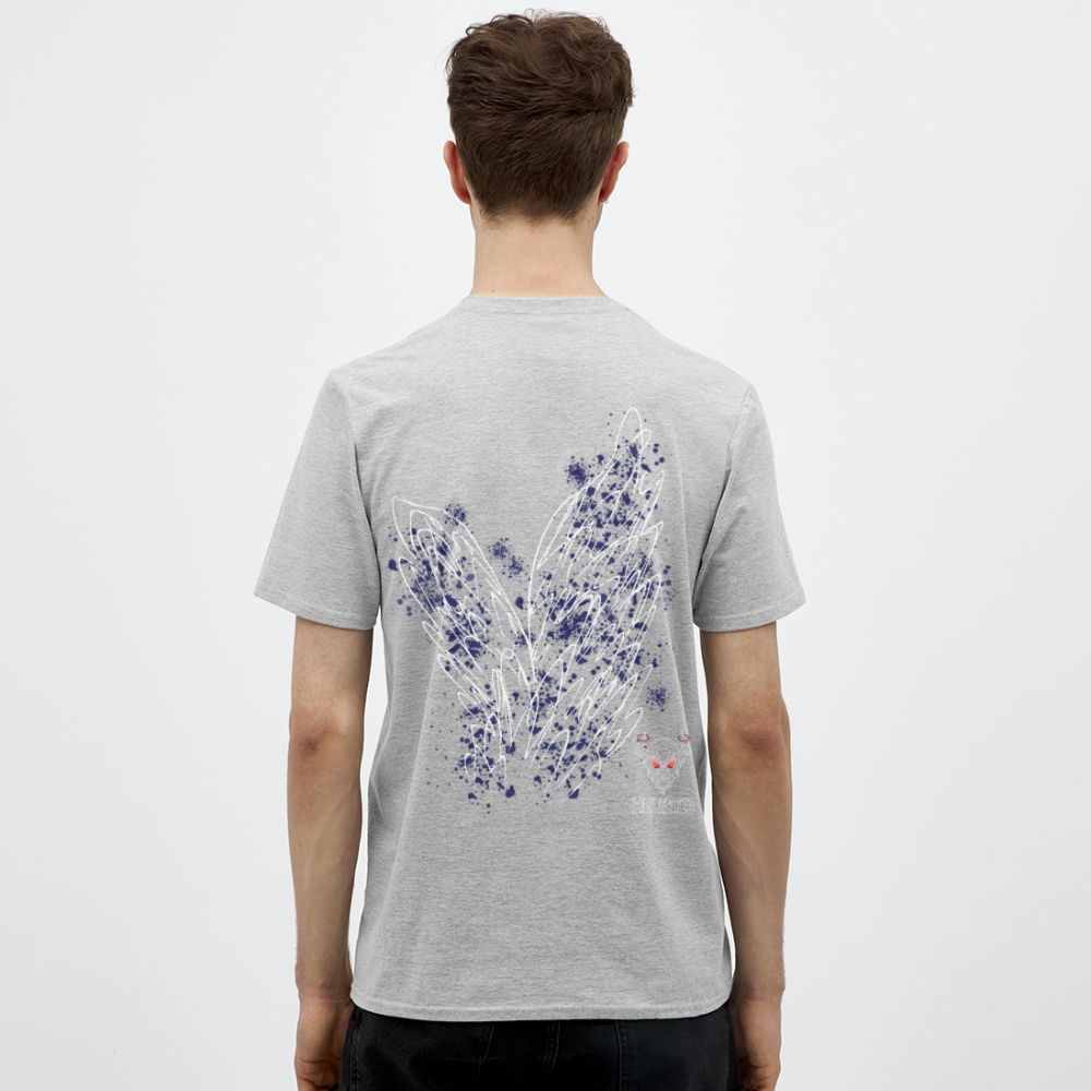 Men T-Shirt Dark Blue Wings - Grau meliert