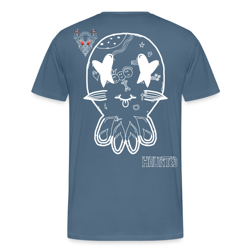 Man T-Shirt Ghost Doodle Light - Blaugrau
