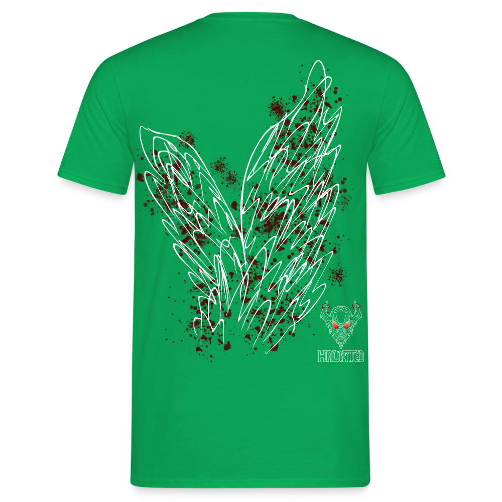 Men T-Shirt Dark Red Wings - Kelly Green