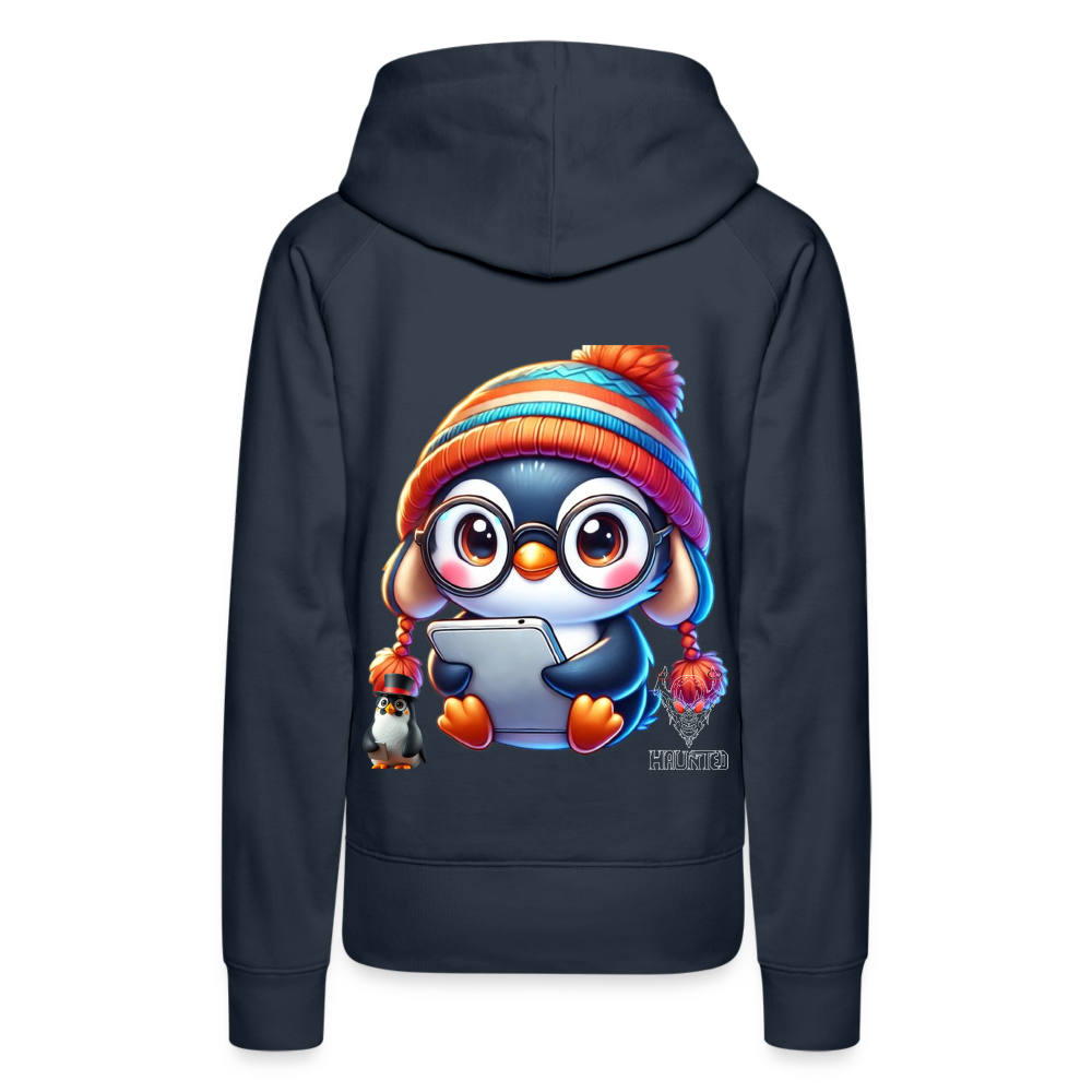 Women Hoodie KasPenguin with Pad - Navy