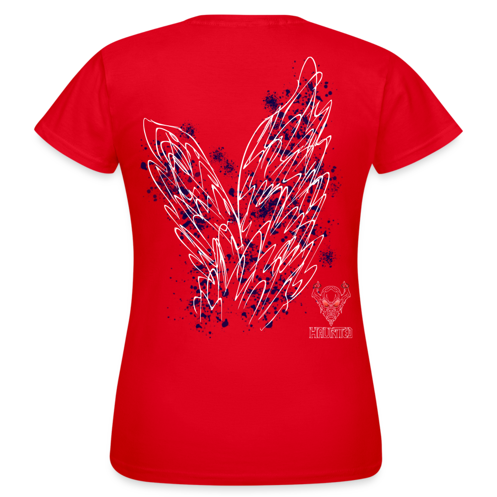 Women T-Shirt Dark Blue Wings - Rot
