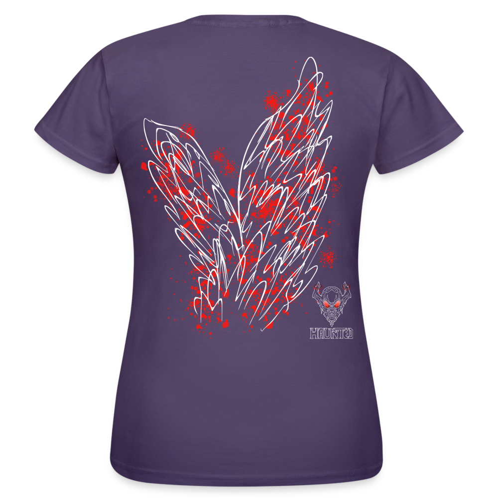 Women T-Shirt Red Wings - Dunkellila
