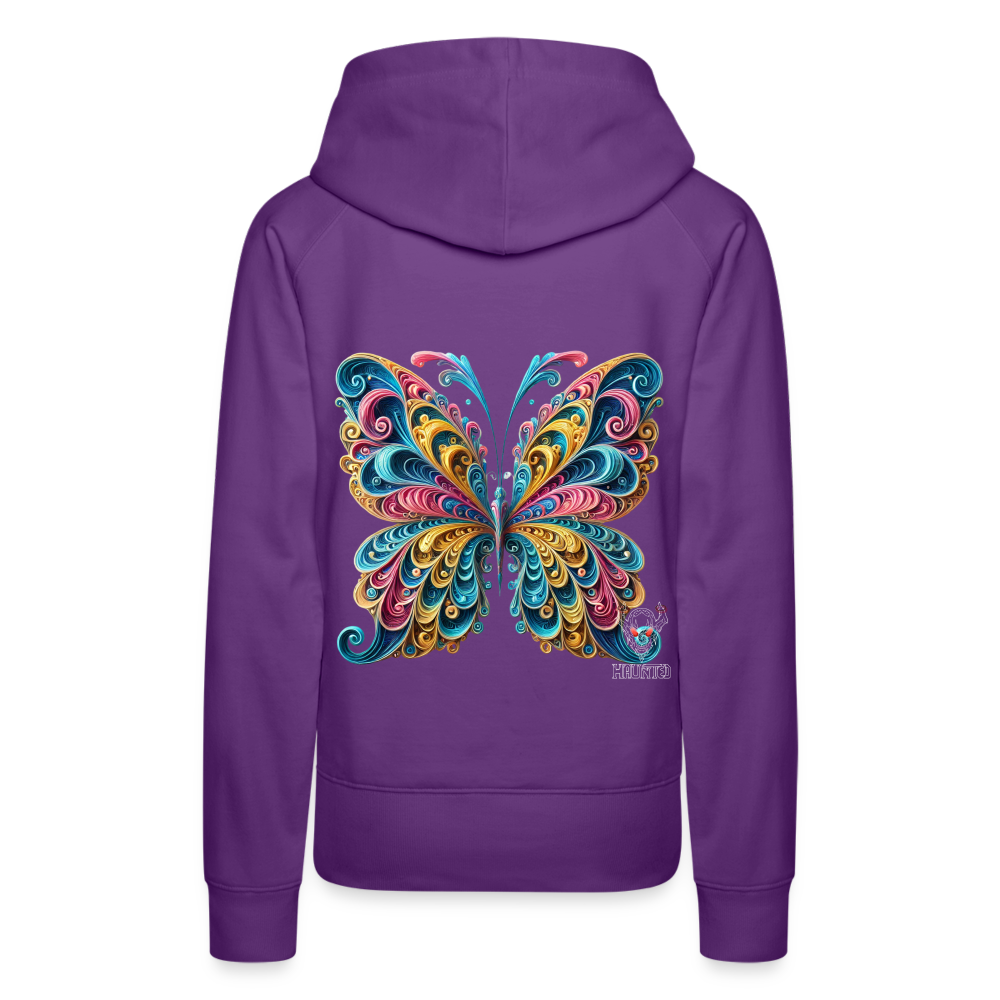Woman Hoodie Whimsical Butterfly Harmony - Purple
