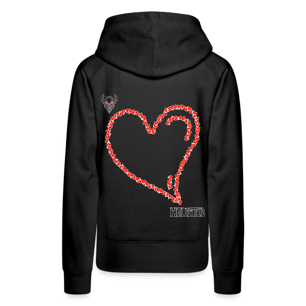 Woman Hoodie Hearts Light - Schwarz
