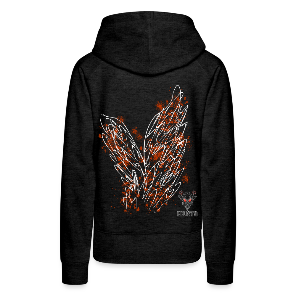 Women Hoodie Orange Wings - Anthrazit