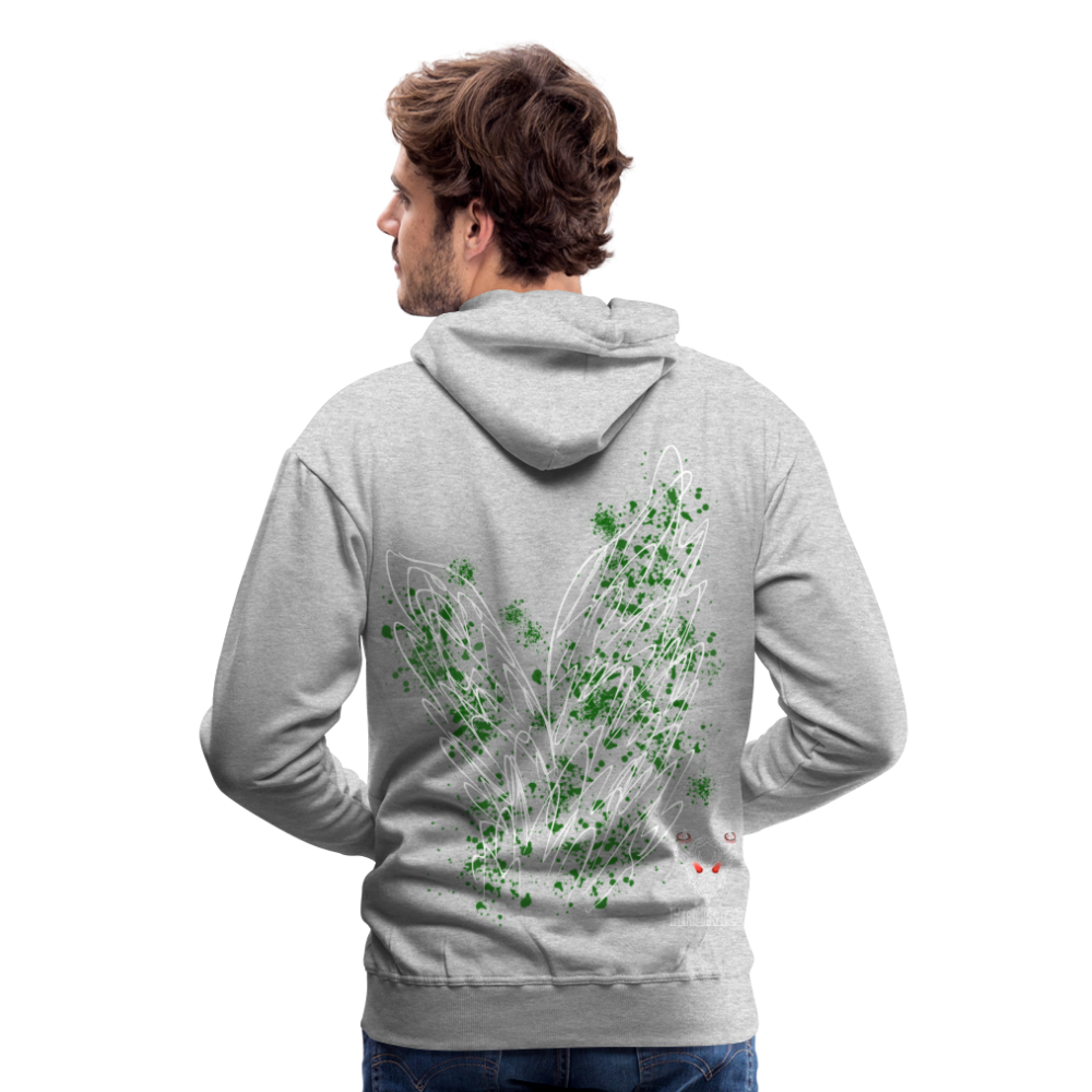 Men Hoodie Dark Green Wings - Grau meliert