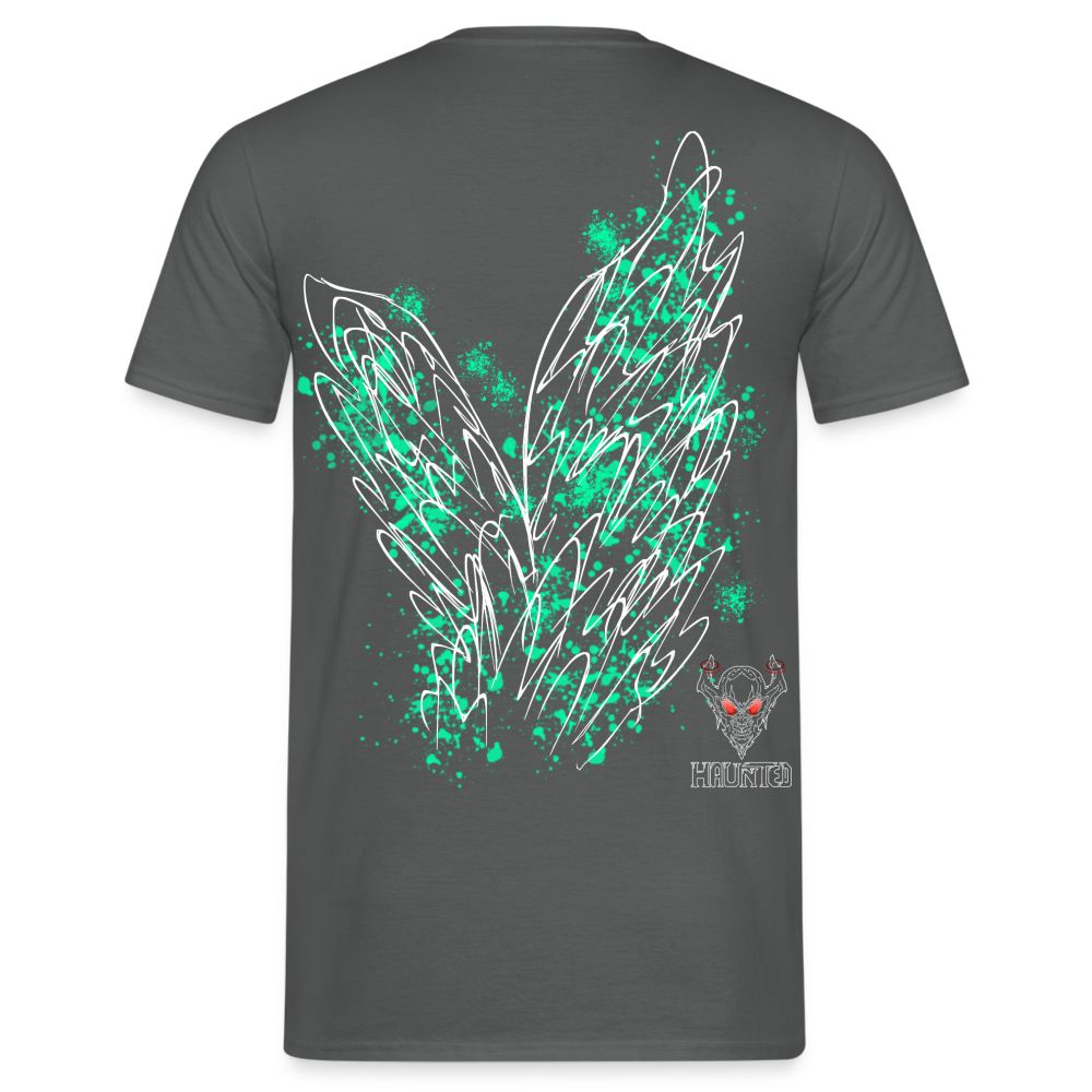 Men T-Shirt Turquoise Wings - Anthrazit