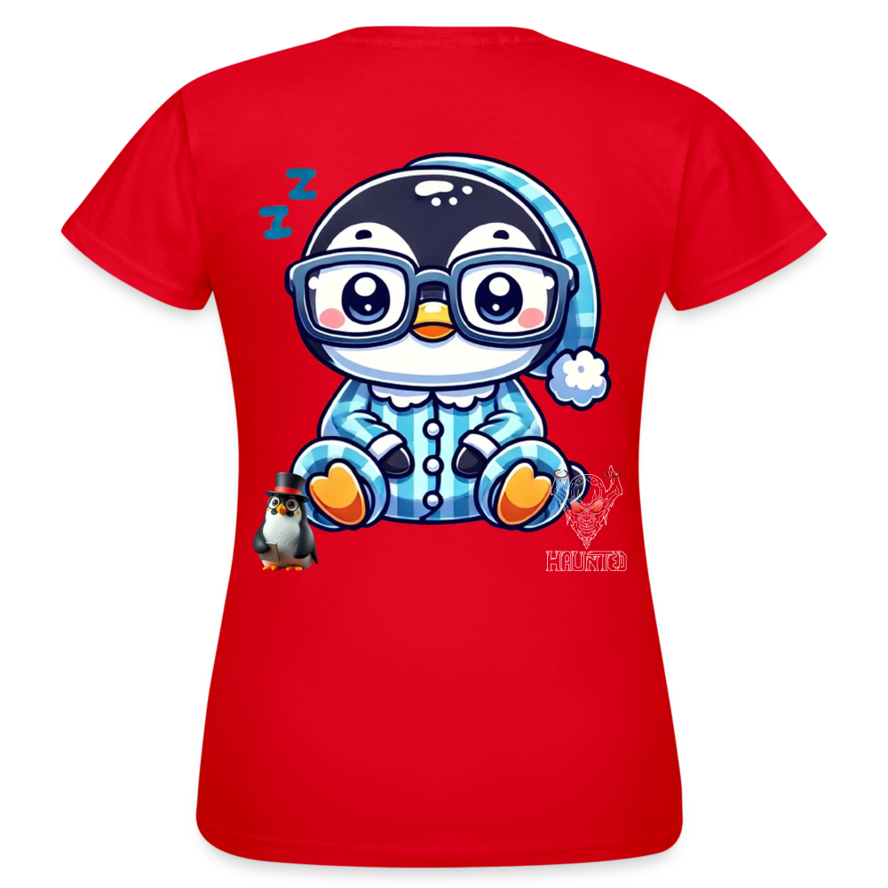 Women T-Shirt KasPenguin in Pyjama - Rot