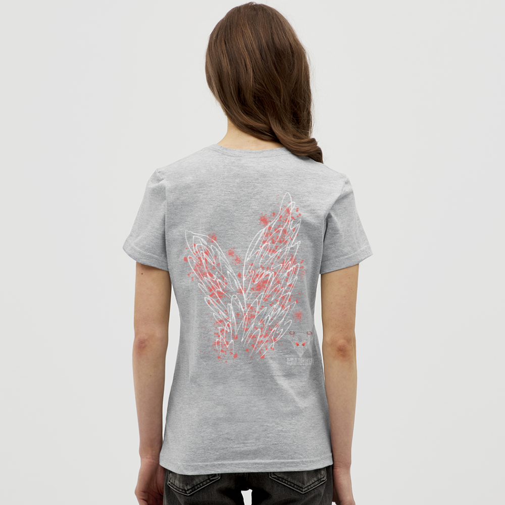 Women T-Shirt Light Red Wings - Grau meliert