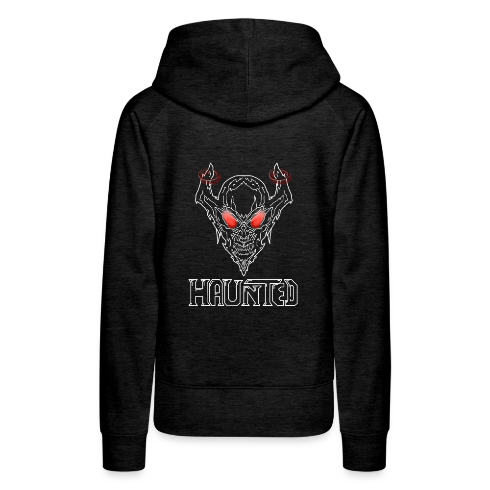 Women Hoodie Deamon White - Anthrazit