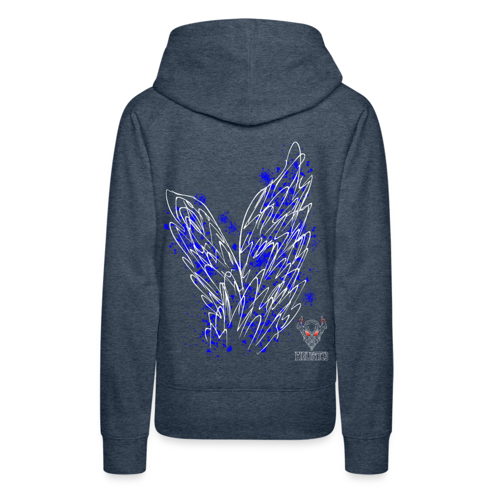 Women Hoodie Blue Wings - Jeansblau