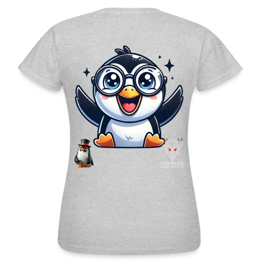 Women T-Shirt KasPenguin Happy - Grau meliert