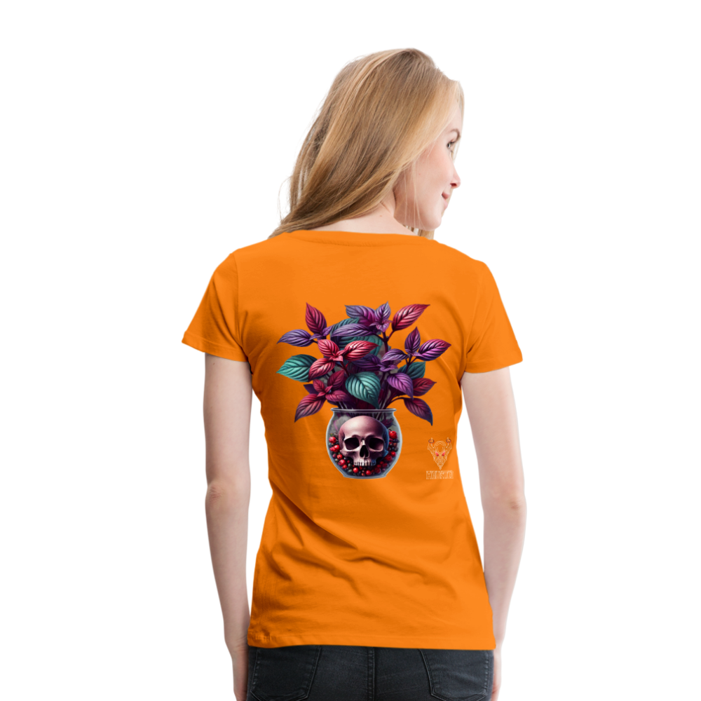 Woman T-Shirt Skull Bloom Vase - Orange