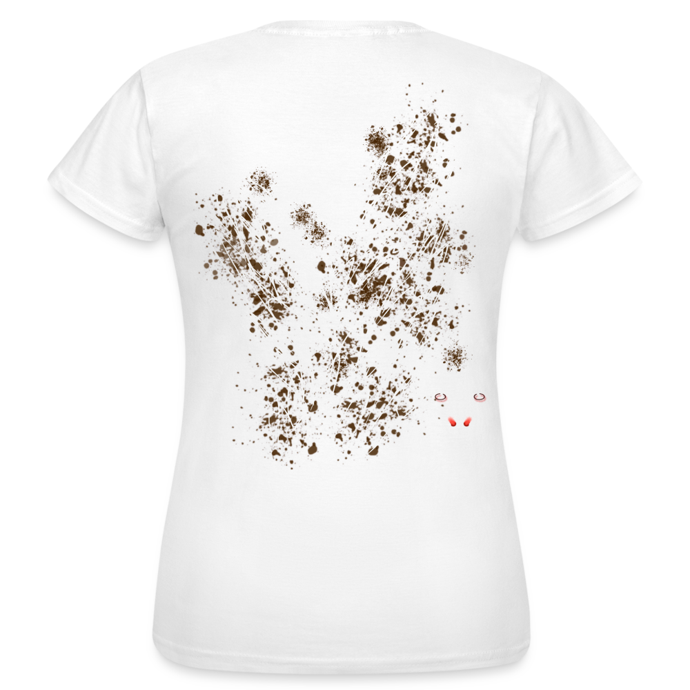 Women T-Shirt Brown Wings - Weiß