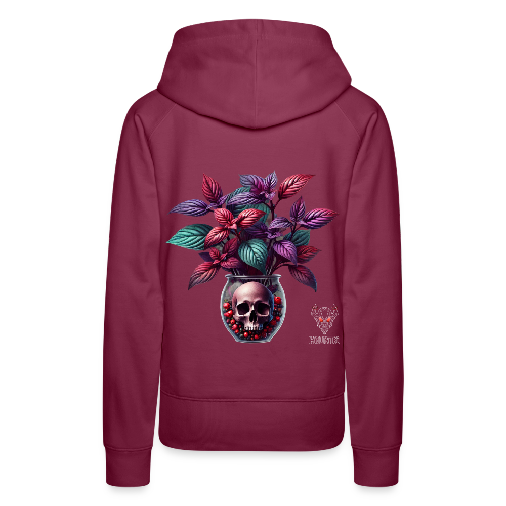 Woman Hoodie Skull Bloom Vase - Bordeaux
